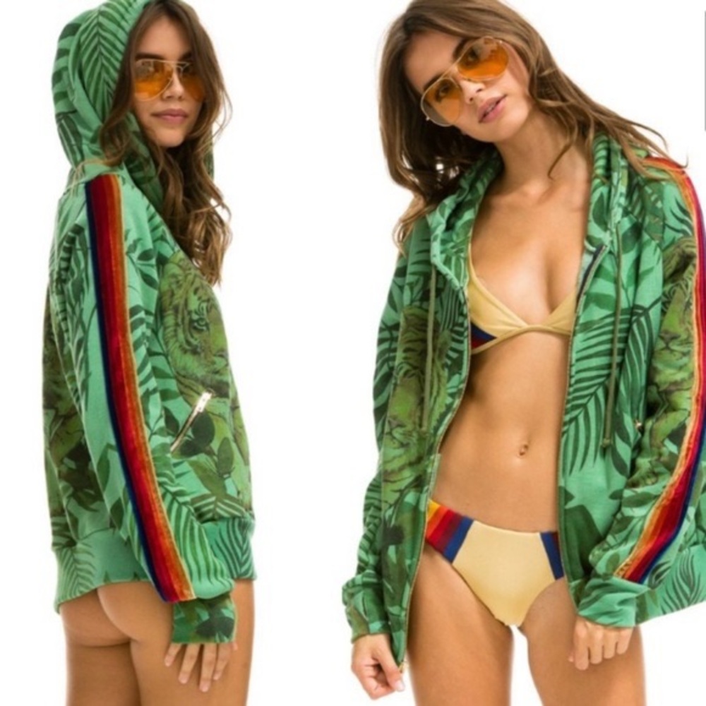 Aviator Nation Tiger Hoodie Green M